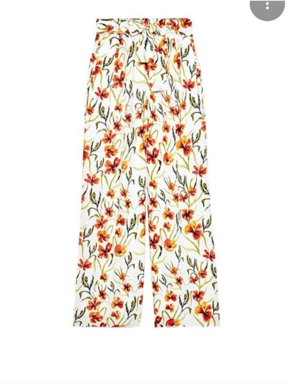 NWT ARITZIA | Little Moon Alyssum Floral Pants Wide Leg White Orange Sz 0